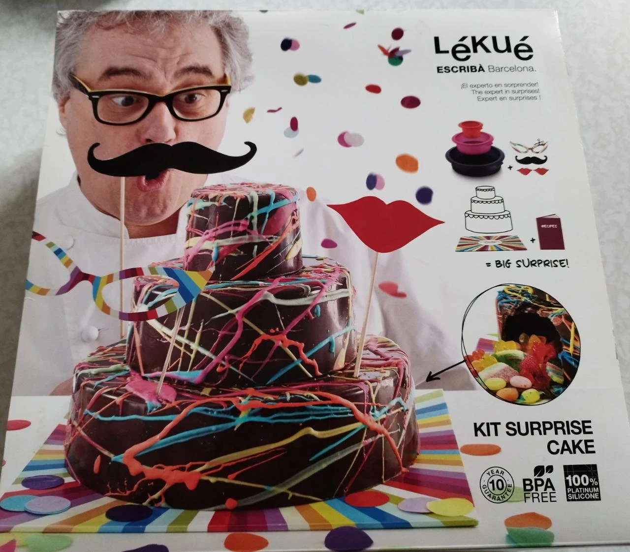 🎂 Kit Pâtisserie "Surprise Cake" - Lékué x Escribà (Gâteau 3 Étages / Piñata)